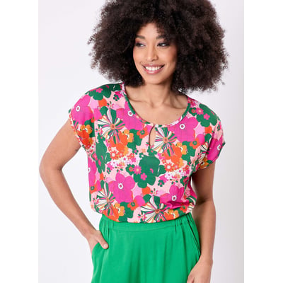 T-shirt imprimé maille fluide col rond MIA PRINCESSE NOMADE