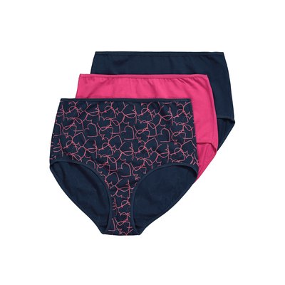 Culottes maxi en lot de 3, cœurs/uni ULLA POPKEN