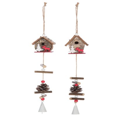 2 Décorations de Noël à suspendre en bois Jeanne TOILINUX