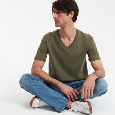 T-shirt col V manches courtes LA REDOUTE COLLECTIONS