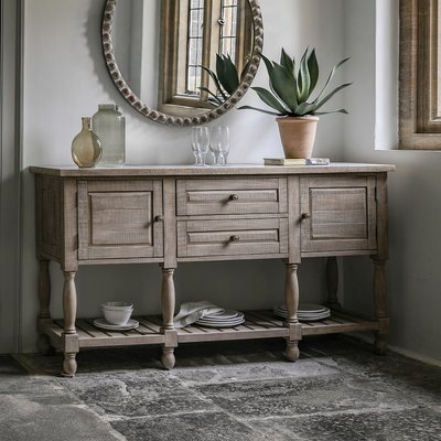Vinton Marble and American Pine Sideboard SO'HOME