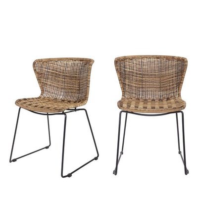 Chaises de jardin en rotin Lot de 2 WINGS WOOOD