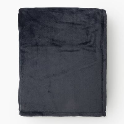 Plaid microfibre uni, polyester recyclé MONOPRIX