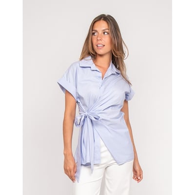 Chemise Manches Courtes Nouée Coté Omerva DONA LISA