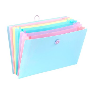 Trieur extensible 8 compartiments A4 bleu pastel - RAINBOW PASTEL VIQUEL