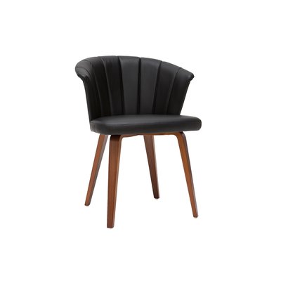 Chaise design noir et bois foncé noyer ALBIN MILIBOO