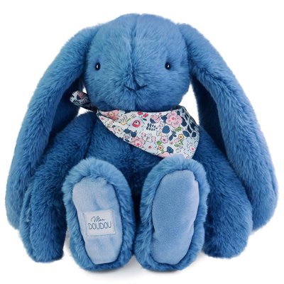 Peluche Lapin Fleurette bleu 35 cm DOUDOU ET COMPAGNIE