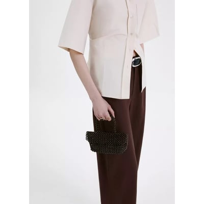 Pantalon en lin taille haute MANGO