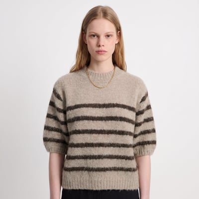 Pull coupe ample rayé maille duveteuse DADO ARTLOVE