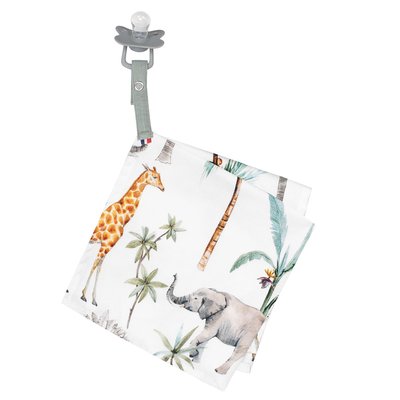 Doudou lange attache tétine en coton SAFARI SEVIRA KIDS