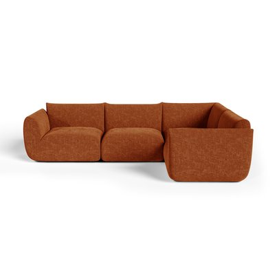 Canapé d'angle droit modulable 6 places en velours chenillé NOOMA SIA HOME