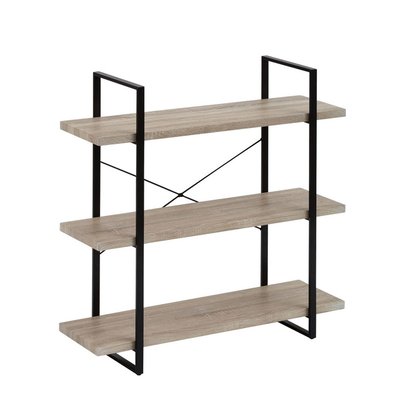 Étagère à Poser en Métal et PVC Motif Bois - 3 étages WADIGA