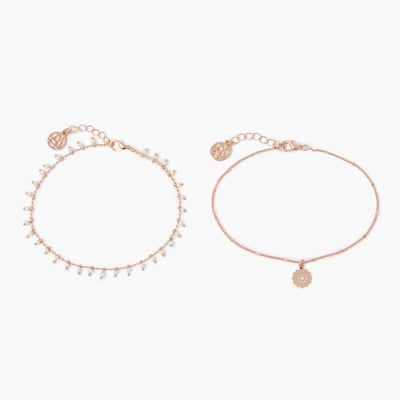 Set x2 chaînes de cheville dorées BALABOOSTE