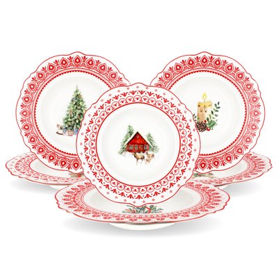 Lot de 6 assiettes creuses, SOUVENIRS D'ANTAN ARTIME