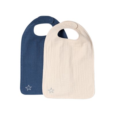 Lot de 2 bavoirs en gaze de coton VERTBAUDET