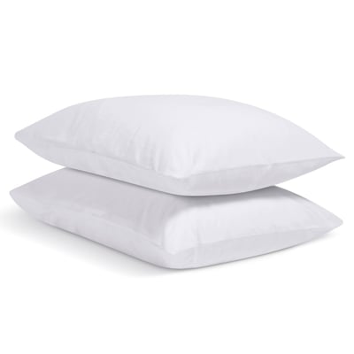 Lot de 2 Taies d'oreiller unie PERCALE DE COTON BLEU CALIN
