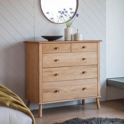 Uttara Scandi Oak 5 Drawer Chest SO'HOME
