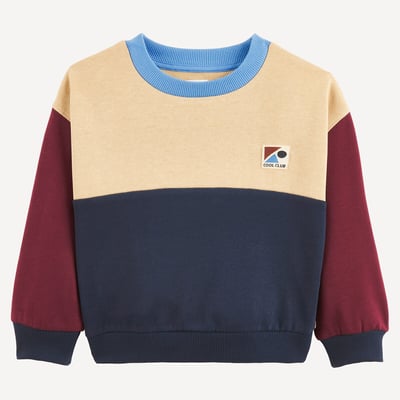 Sweat col rond, color block, en molleton LA REDOUTE COLLECTIONS