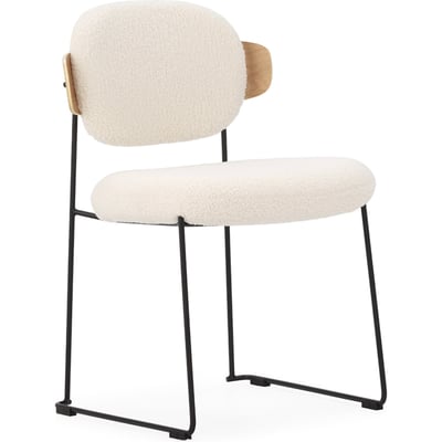 Chaise en tissu bouclette et chêne RECOLLECTION