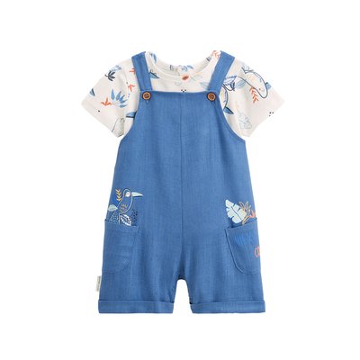 Ensemble salopette bébé en lin et t-shirt Mexico PETIT BEGUIN
