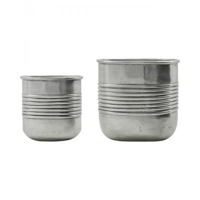 Lot de 2 cache pots métal Groove HOUSE DOCTOR