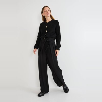 Pantalon large ceinturé, contenant du polyester recyclé, certifié GRS MONOPRIX