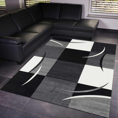 Tapis salon et chambre tissé motif damier COMMA UN AMOUR DE TAPIS