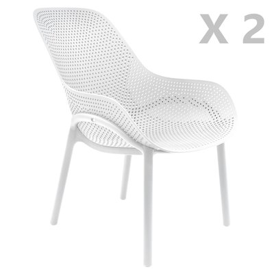 2 Fauteuils pour table de jardin design Malibu TOILINUX
