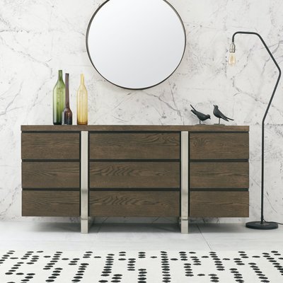 Buffet enfilade 165 cm chêne massif brun contemporain RIMINI PIER IMPORT