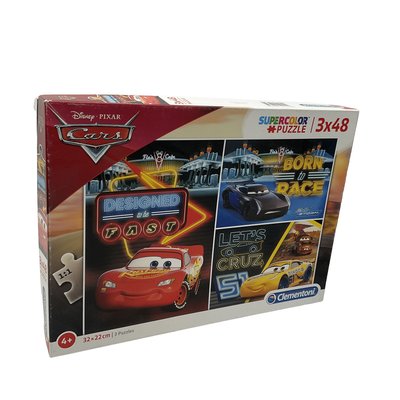 Puzzle 3x48 pièces Cars Disney Pixar - Bon état CLEMENTONI