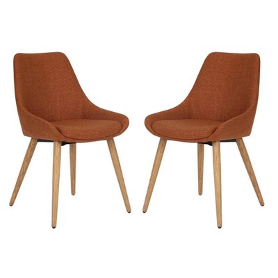 Set de 2 chaises en tissu avec pieds en bois - NAPOLI MATHI DESIGN