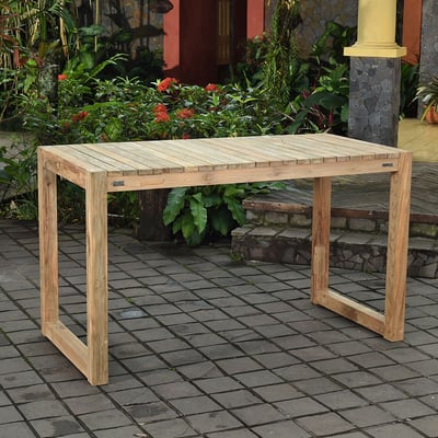 Table haute en teck recyclé 180 cm - TOSCAGNE GECKO JARDIN