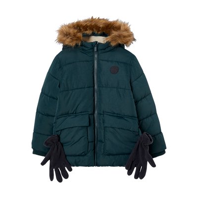 Doudoune à capuche doublée polaire avec gants ou moufles VERTBAUDET