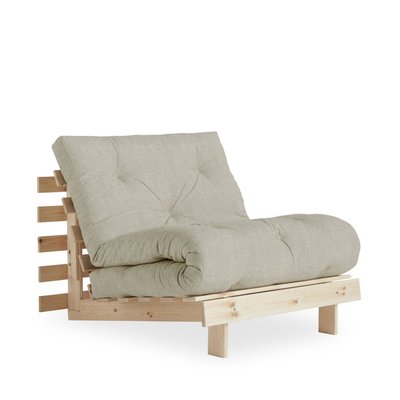 Fauteuil convertible 90x200cm en bois naturel et tissu - ROOTS KARUP DESIGN