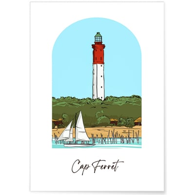 Affiche ville Minimaliste Cap Ferret L'AFFICHERIE