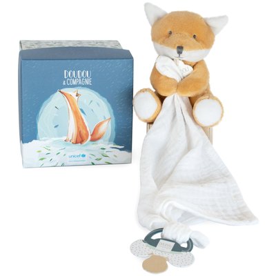 Coffret doudou attache sucette Renard UNICEF DOUDOU ET COMPAGNIE