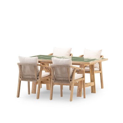 Salon de jardin, 4 chaises, BISBAL & SIENA DEFORA HOME