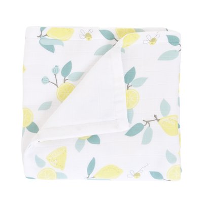 Couverture en lange coton bio LIMONADE LITTLE CREVETTE
