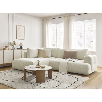 Canapé d'angle convertible 4 places en tissu lisse, FUJI BOBOCHIC