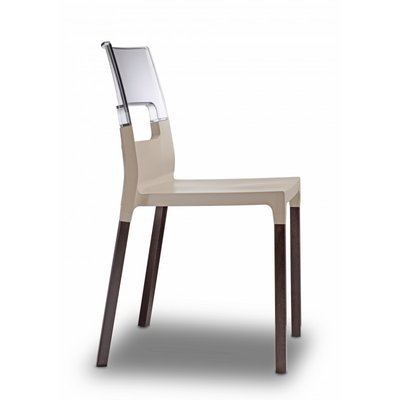 Chaise NATURAL DIVA pieds bois et dossier translucide - vendu à l'unité SCAB DESIGN