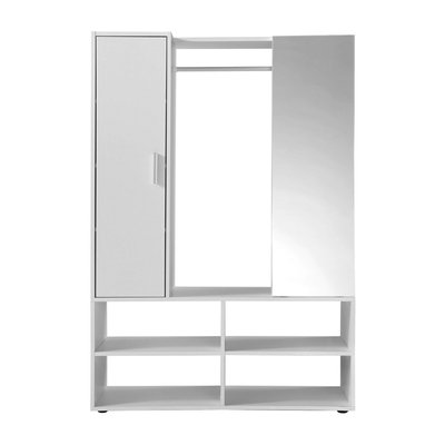 Penderie d'entrée 1 porte 1 miroir Auma - L105 x H151,3 cm CALICOSY