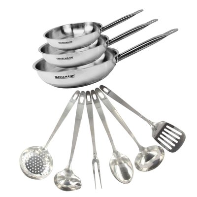 Set de 3 poêles et 6 ustensiles Eterna FACKELMANN