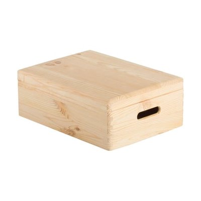 Caisse Rangement Avec Couvercle Pin Massif H14 Cm X L30 Cm X P40 Cm ASTIGARRAGA