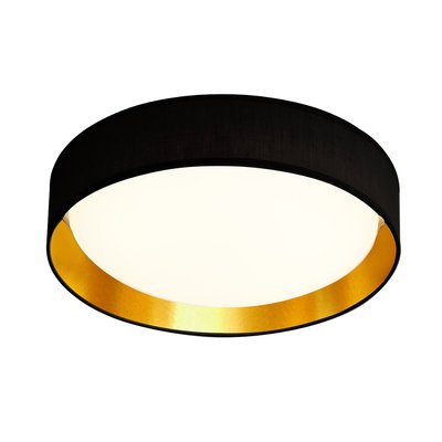 37cm Flush LED Black and Gold Ceiling Light with Shade SO'HOME
