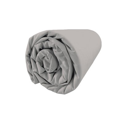 Drap housse en percale de coton, COMPLICITÉ BLANC CERISE