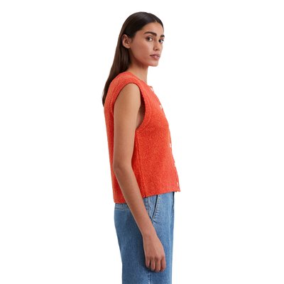 Gilet tricoté sans manches regular en fil bouclé MARC O'POLO