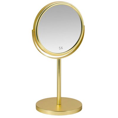 Miroir grossissant x5 double face en métal doré WADIGA