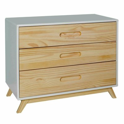 Commode 3 tiroirs Bois massif  ZOLA AKITEN RETAIL