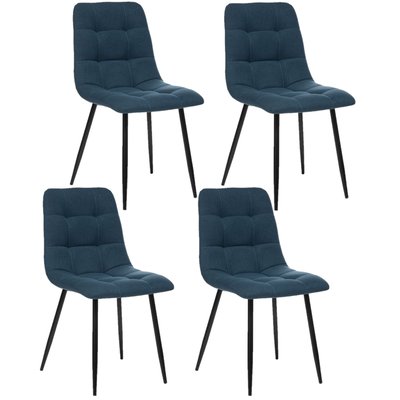 Lot de 4 chaises Sirac effet velours TOILINUX