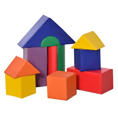 11 blocs de construction en mousse XXL - modules de motricité EPE PU multicolore HOMCOM